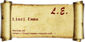Liszi Emma névjegykártya